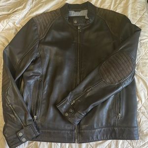 Brown Leather Moto Jacket by Black Rivet.